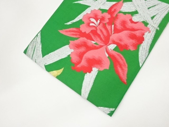  カトレア模様織出し袋帯